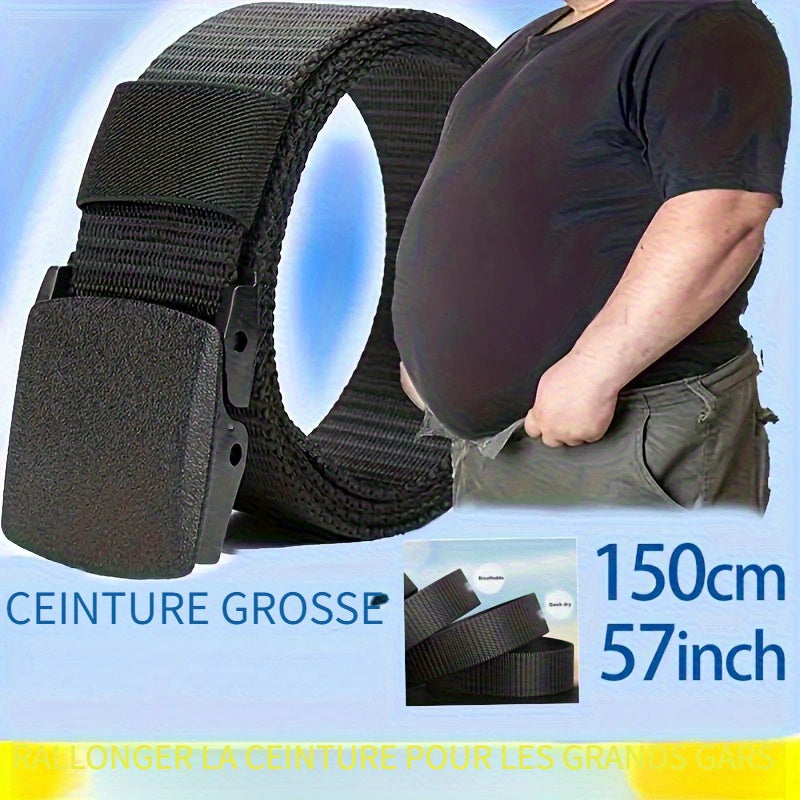 Ceinture Extra-Longue pour Hommes, Grande Taille - Sans Fer ni Aimant - 150 cm
