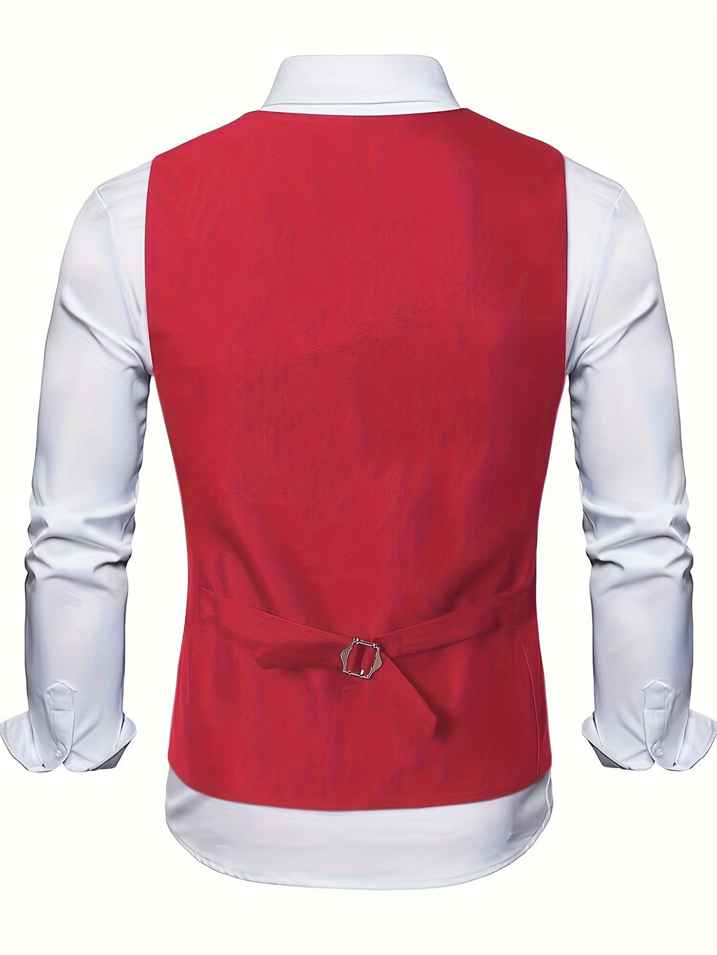 Gilet de Costume à Col en V, Style Rétro Décontracté pour Homme, Gilet Cintré Uni à Simple Boutonnage pour Tenue de Soirée