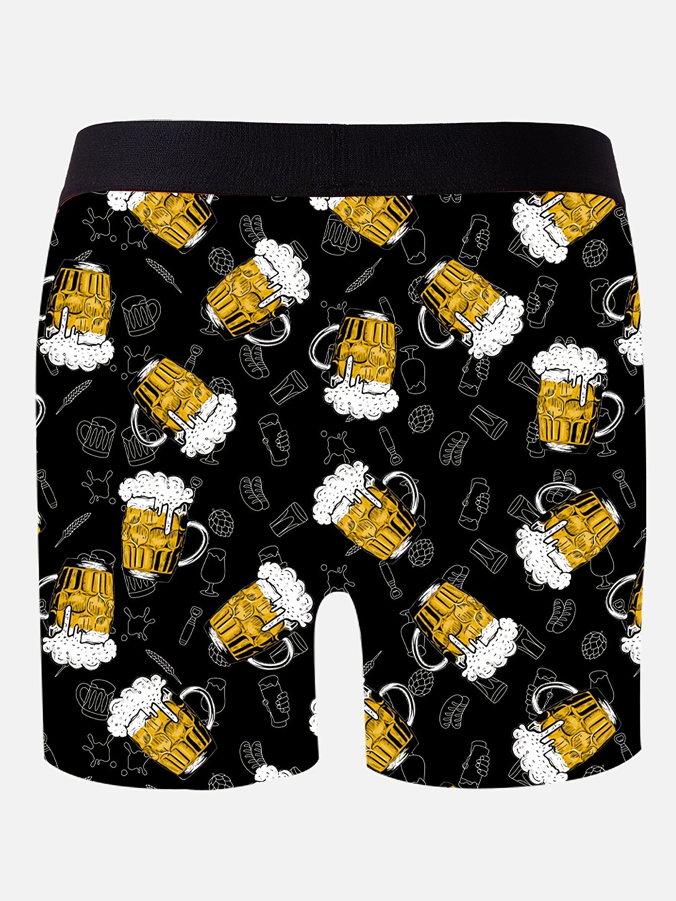 Caleçon Boxer Homme Original, Tissu Polyester et Élasthanne, Imprimé Ludique, Ceinture Confortable, Maille Anti-Remontée - Coupe Medium