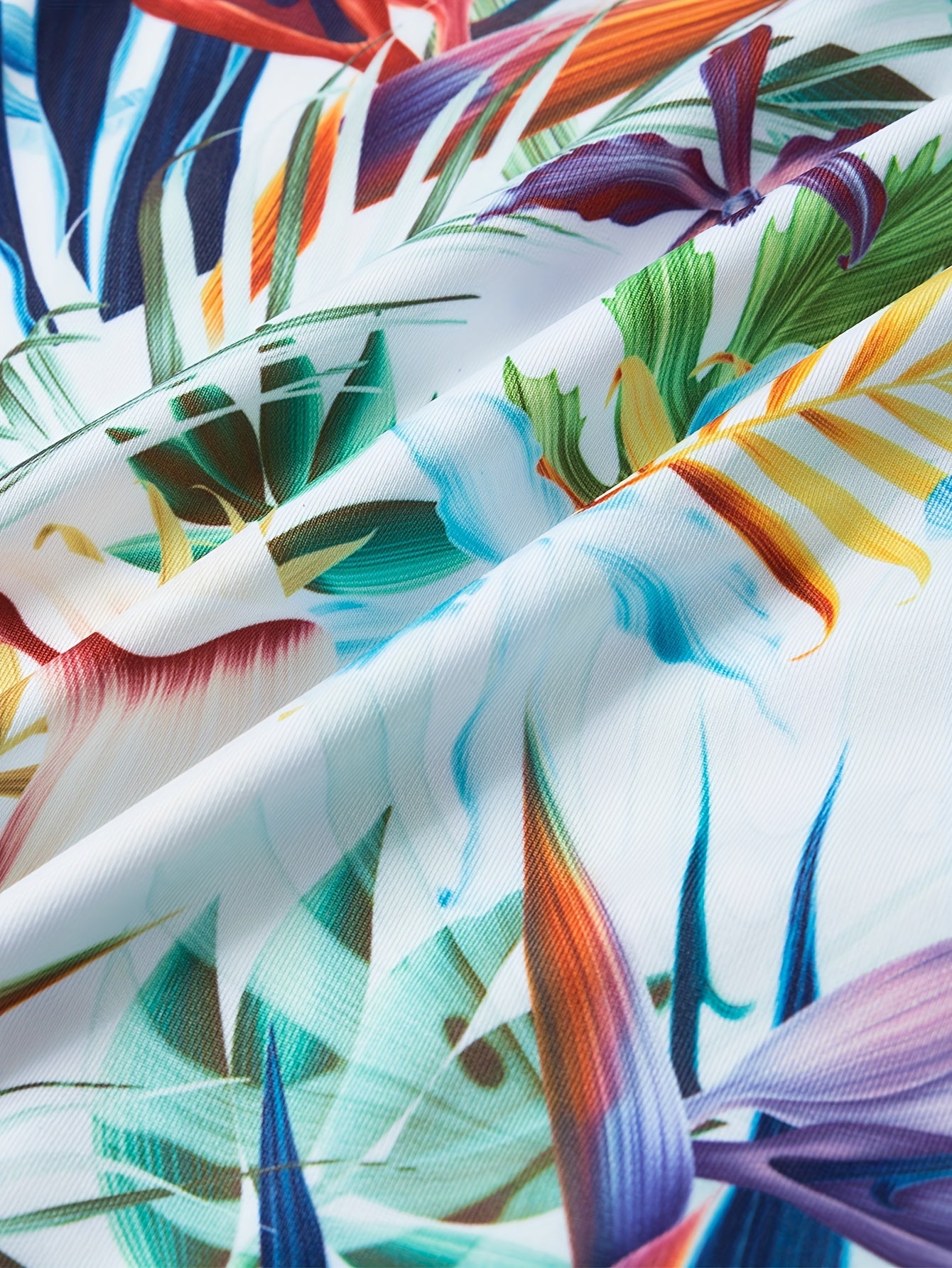 1pc Boxer pour homme à imprimé floral tropical, tissu en tricot polyester hautement extensible, ceinture contrastée, soutien ergonomique complet, anti-humidité, séchage rapide, anti-frottement, idéal pour l'extérieur, le sport, les tenues décontractées