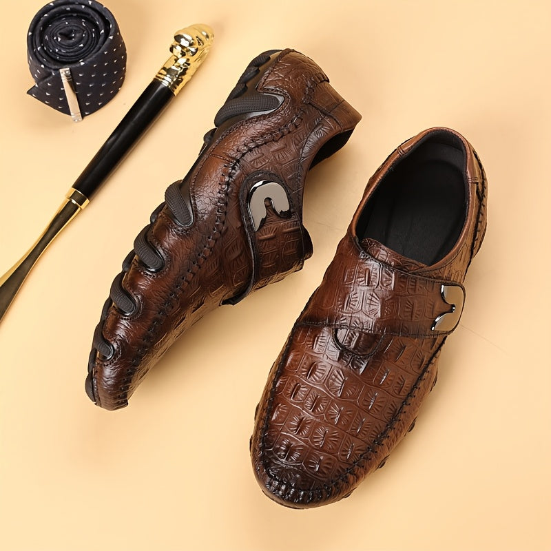 6511 Classic Black and Brown! Genuine Leather Business Casual Men's Shoes with Rubber Sole, Non-Slip and Durable for Work and Daily Wear, Showcasing Mature Male Taste! Available in Eight Sizes