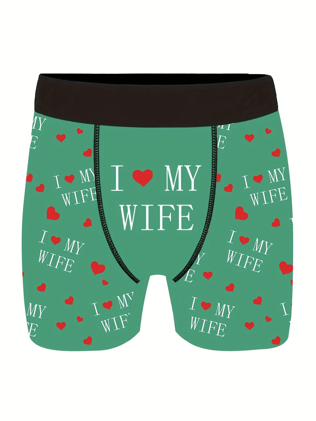 Shorts de nouveauté pour hommes avec imprimés de lettres\u002Fcœurs, boxers longs pour vêtements décontractés sportifs.