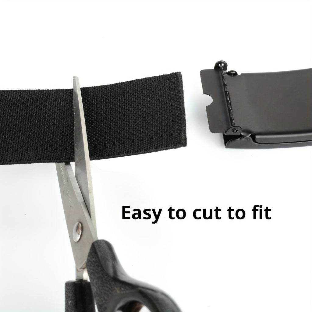 Ceinture en Nylon Extensible Confort pour Hommes Grande Taille - Noire, Réglable jusqu'à 75 Pouces pour les Grands et Forts