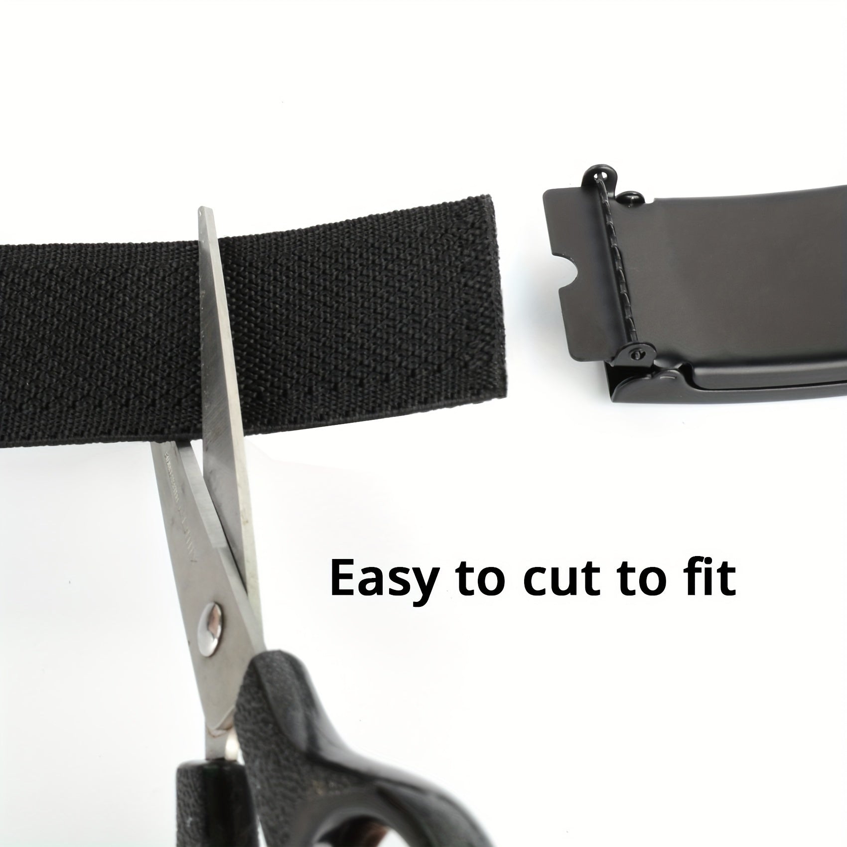 Ceinture en Nylon Extensible Confort pour Hommes Grande Taille - Noire, Réglable jusqu'à 75 Pouces pour les Grands et Forts