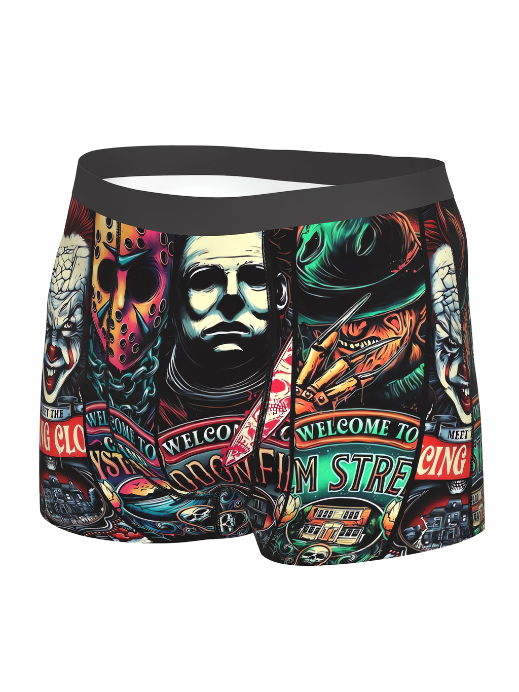 Caleçon Boxer Homme à l'Effigie de Personnages de Films d'Horreur (Jason, Freddy, Michael Myers) - Sous-vêtements Respirants Élastiques - Lavable en Machine, Short de Bain Fantaisie pour Sport et Décontracté | Design Ludique | Coupe Confortable