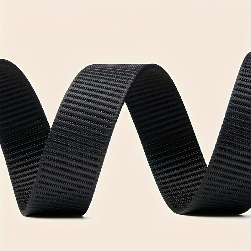 Pack de 3 Ceintures en Nylon pour Hommes avec Boucle Automatique - Boucles Carrées en Alliage de Fer, Design Sportif Durable et Doux, Sangles Noires Vertes\u002FBeiges\u002FGris pour Tenue Décontractée & Formelle, Accessoires d'Aventure Extérieure