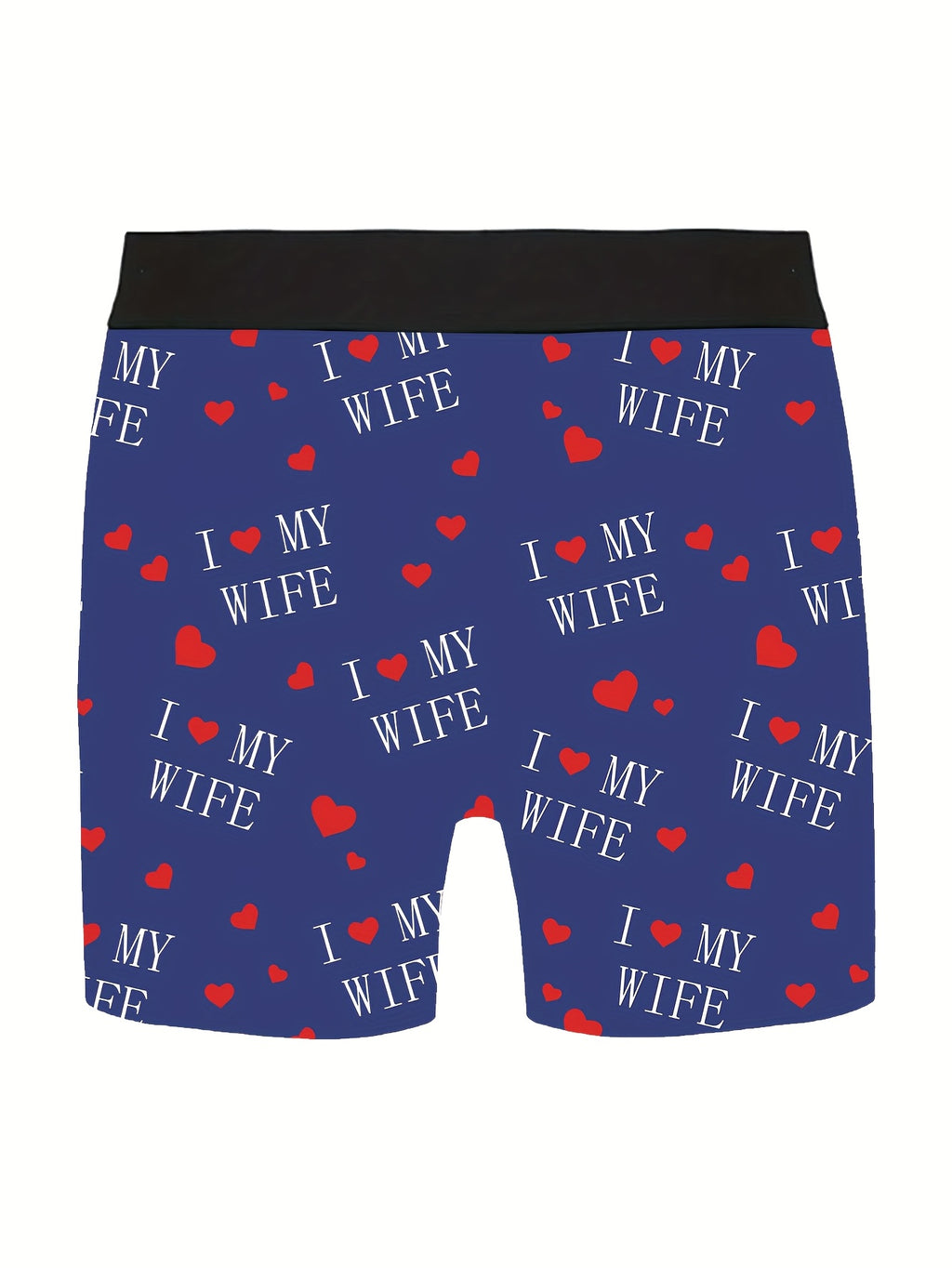Shorts de nouveauté pour hommes avec imprimés de lettres\u002Fcœurs, boxers longs pour vêtements décontractés sportifs.