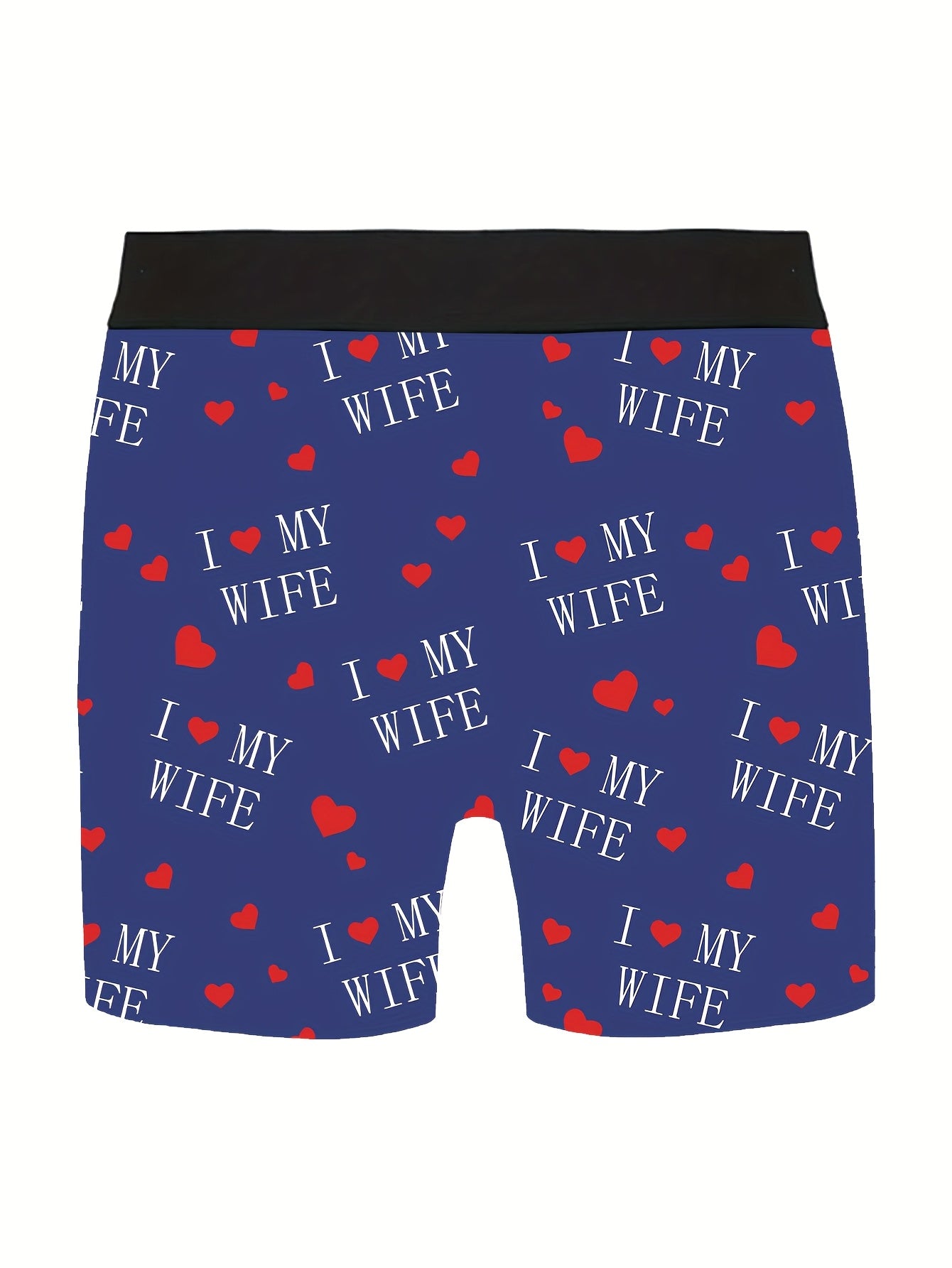 Shorts de nouveauté pour hommes avec imprimés de lettres\u002Fcœurs, boxers longs pour vêtements décontractés sportifs.