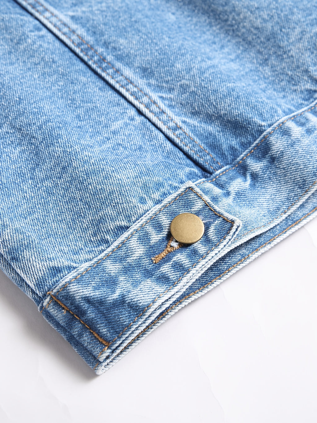 Veste en jean décontractée pour homme, mélange de coton, non extensible, couleur unie, sans manches, col à revers, coupe standard, tissée avec détails de poches