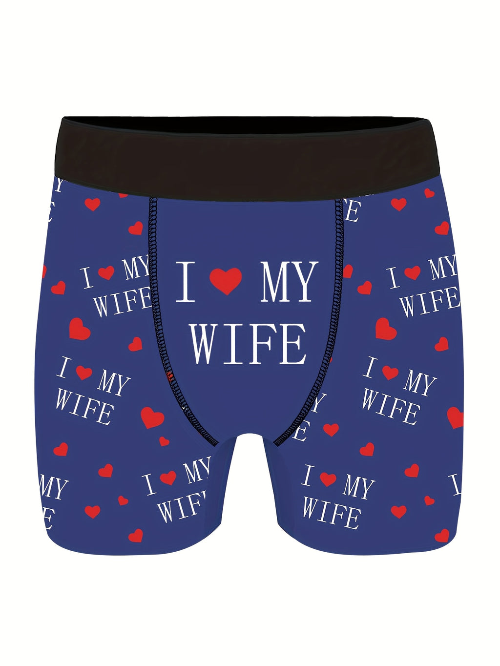 Shorts de nouveauté pour hommes avec imprimés de lettres\u002Fcœurs, boxers longs pour vêtements décontractés sportifs.