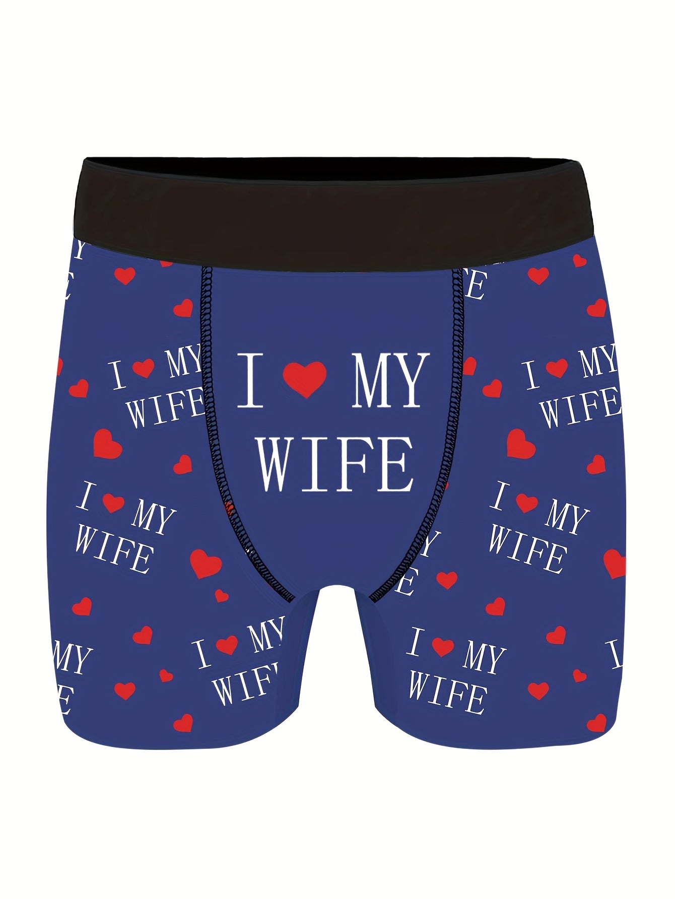 Shorts de nouveauté pour hommes avec imprimés de lettres\u002Fcœurs, boxers longs pour vêtements décontractés sportifs.