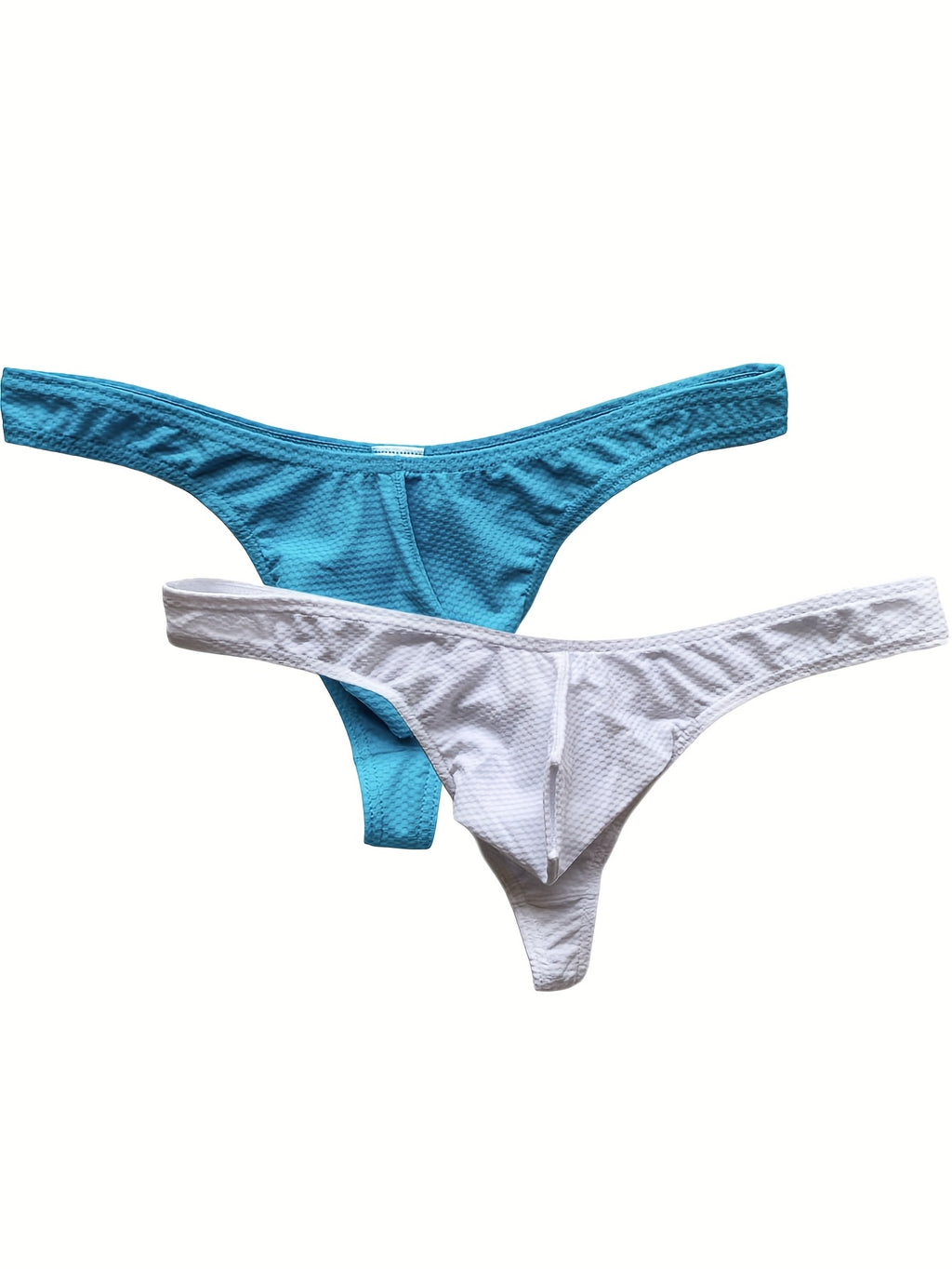 2 culottes hipster unies pour hommes avec pochette, design sexy taille basse, tissu extensible confortable pour tenues décontractées - Vert et bleu