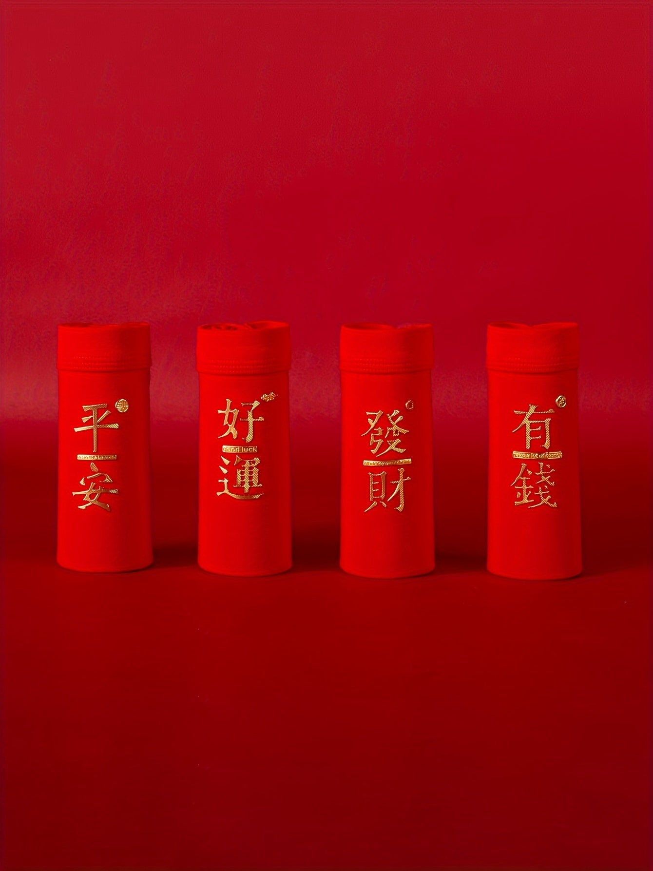 Pack de 4 Sous-vêtements Rouges à Nouveau Charme pour Hommes, Sous-vêtements Pures pour Hommes, Grandes Culottes Triangulaires pour l'Année du Tigre