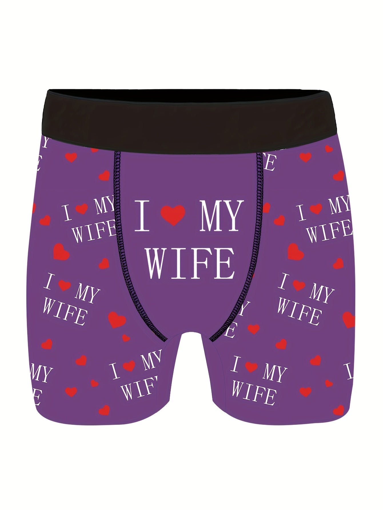 Shorts de nouveauté pour hommes avec imprimés de lettres\u002Fcœurs, boxers longs pour vêtements décontractés sportifs.