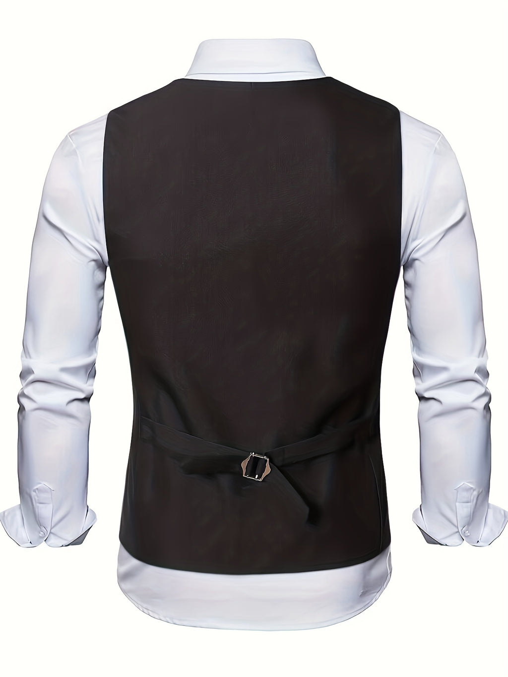 Gilet de Costume à Col en V, Style Rétro Décontracté pour Homme, Gilet Cintré Uni à Simple Boutonnage pour Tenue de Soirée