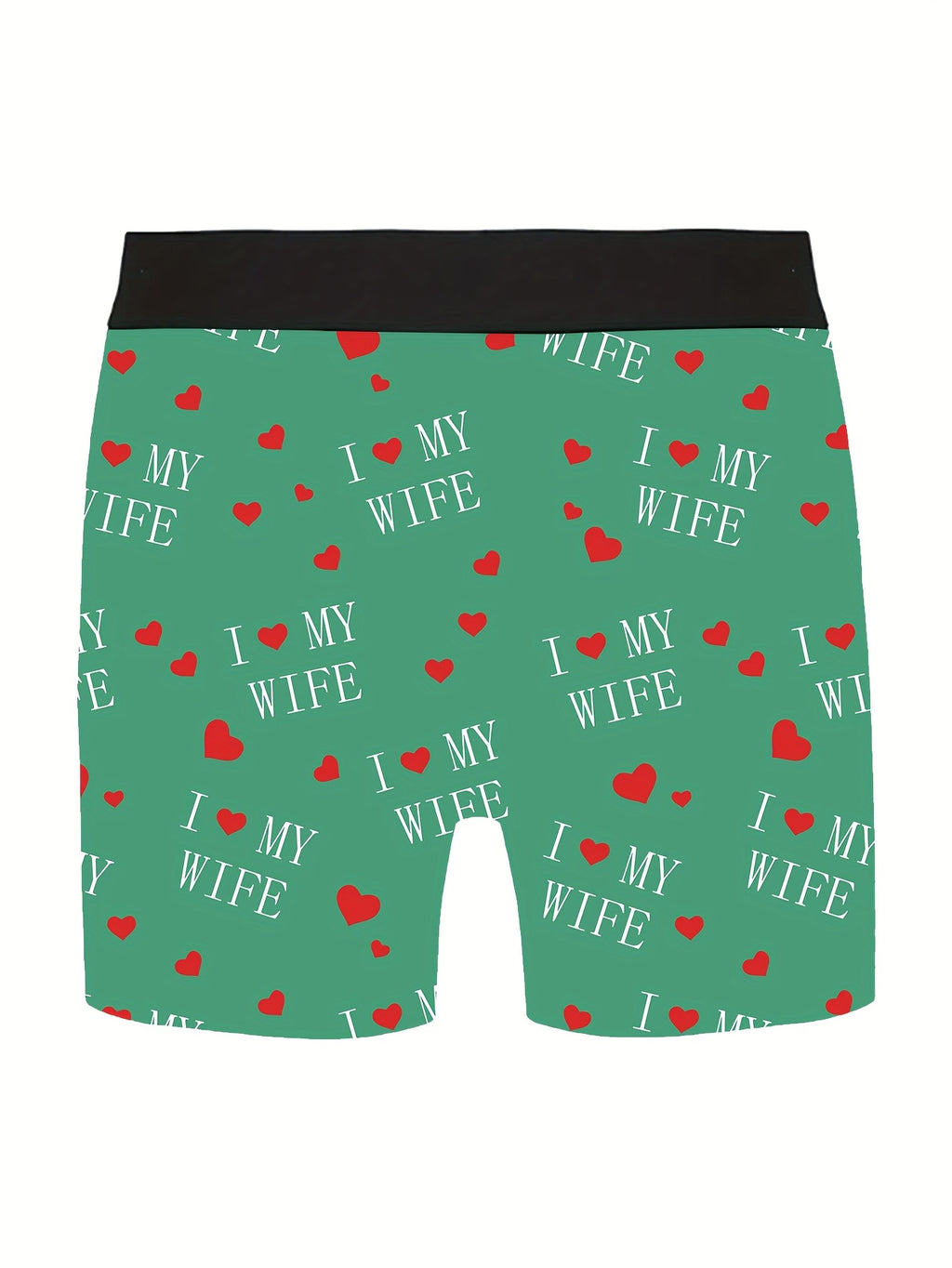 Shorts de nouveauté pour hommes avec imprimés de lettres\u002Fcœurs, boxers longs pour vêtements décontractés sportifs.