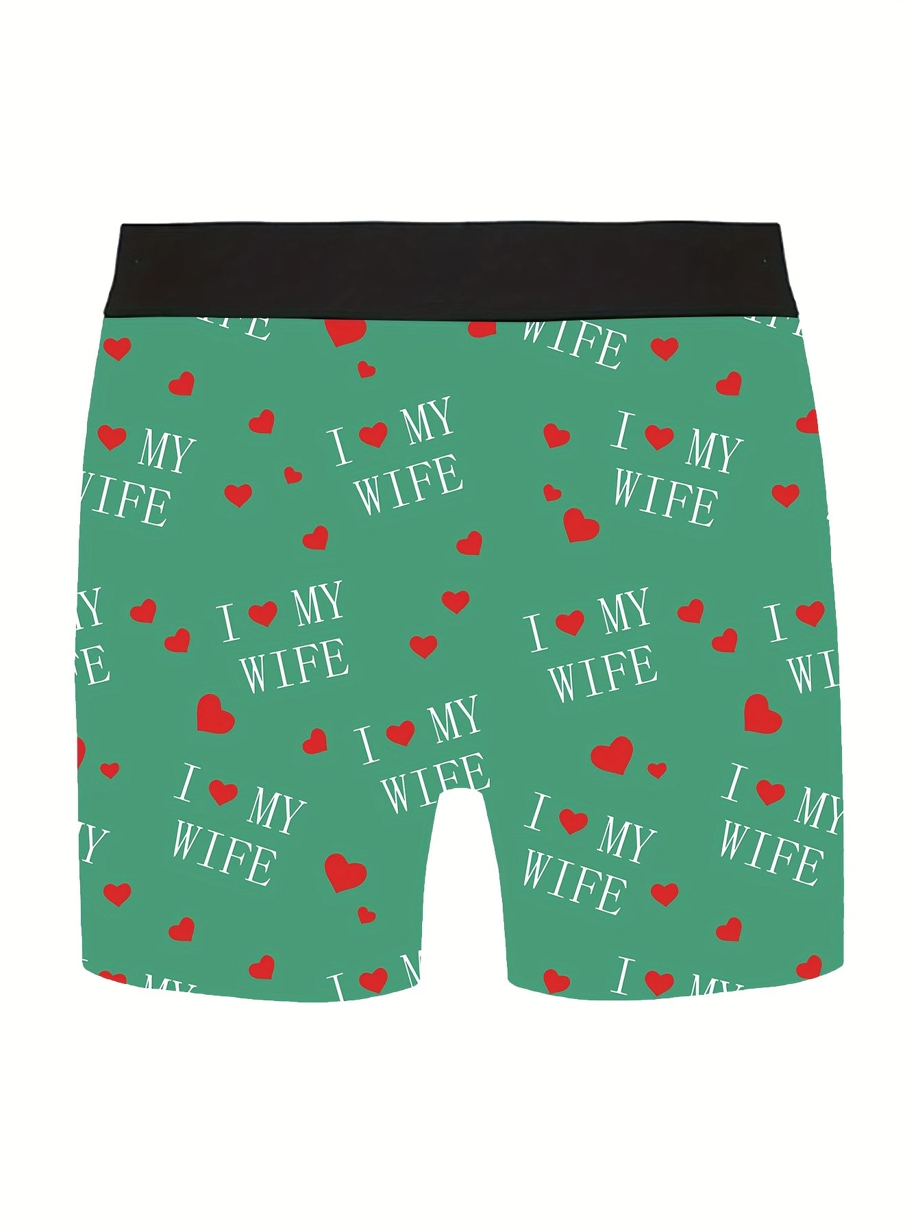 Shorts de nouveauté pour hommes avec imprimés de lettres\u002Fcœurs, boxers longs pour vêtements décontractés sportifs.