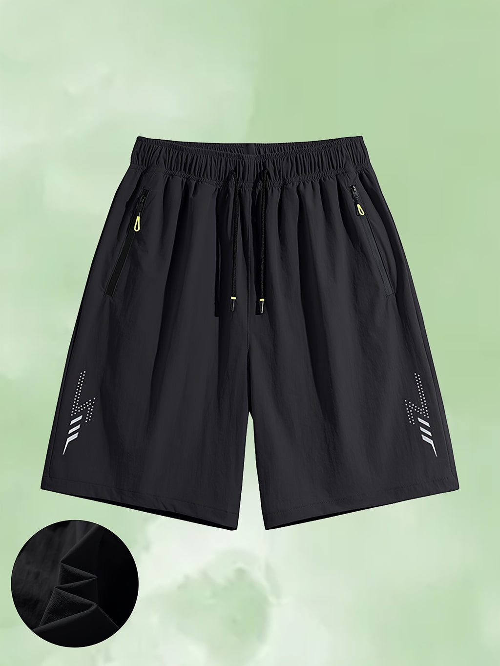 Elson OBM 3pcs Men's Spring\u002FSummer New Sports Shorts with Drawstring Waist and Zip Pocket Design, Suitable for Running and Training, Machine Washable, Spring\u002FSummer Fitness Wear