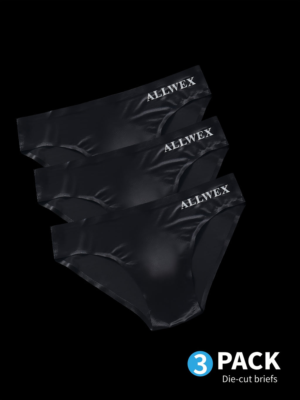 3pcs Sous-vêtements pour Hommes, Boxers en Tissu Fibre Glacée Sans Couture, Tricot Haute Élasticité, Couleur Unie, Confortable Respirant Tenue de Gym Athlétique Décontractée, Taille Basse, Forme Brillante 3D