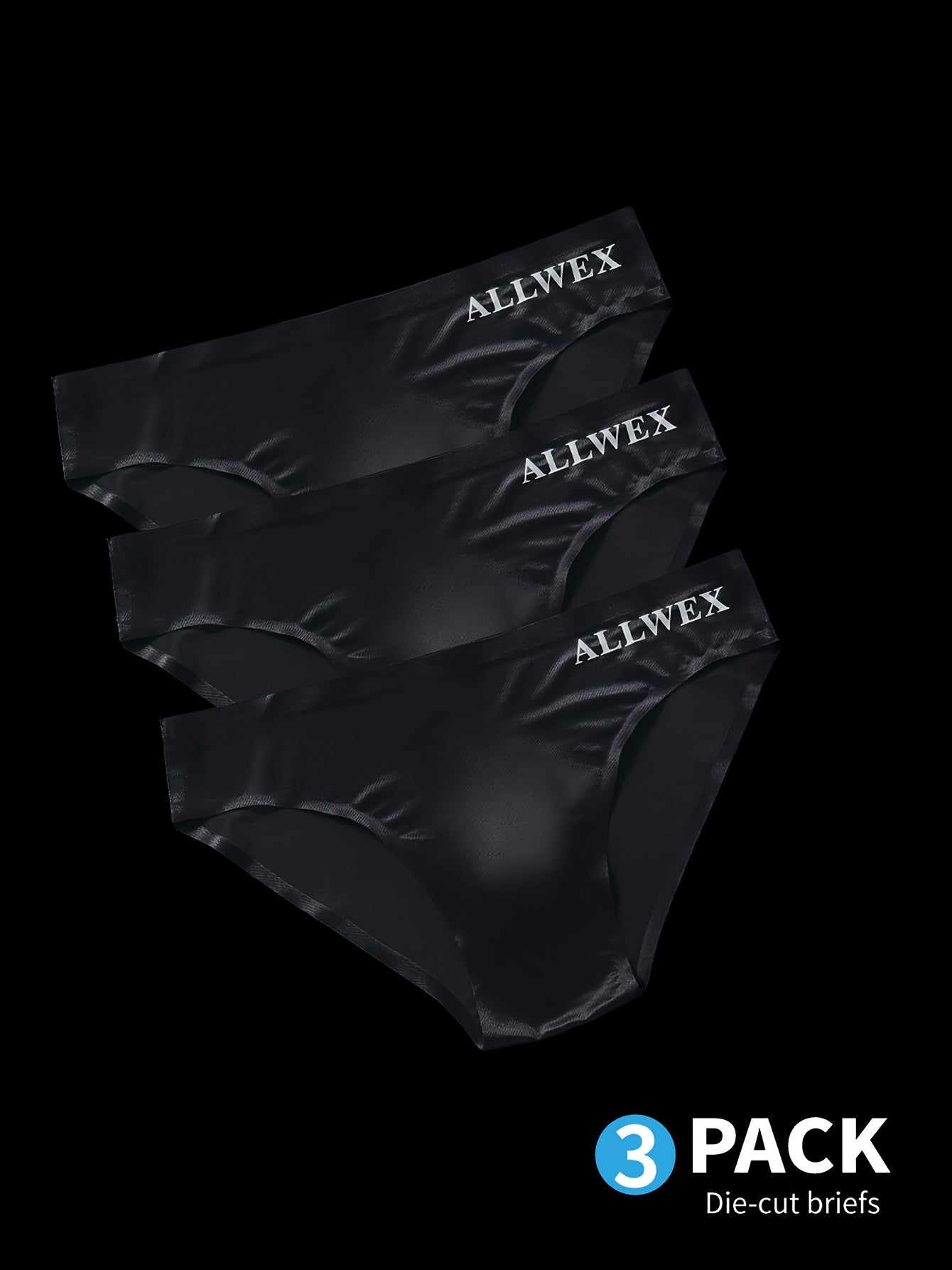 3pcs Sous-vêtements pour Hommes, Boxers en Tissu Fibre Glacée Sans Couture, Tricot Haute Élasticité, Couleur Unie, Confortable Respirant Tenue de Gym Athlétique Décontractée, Taille Basse, Forme Brillante 3D