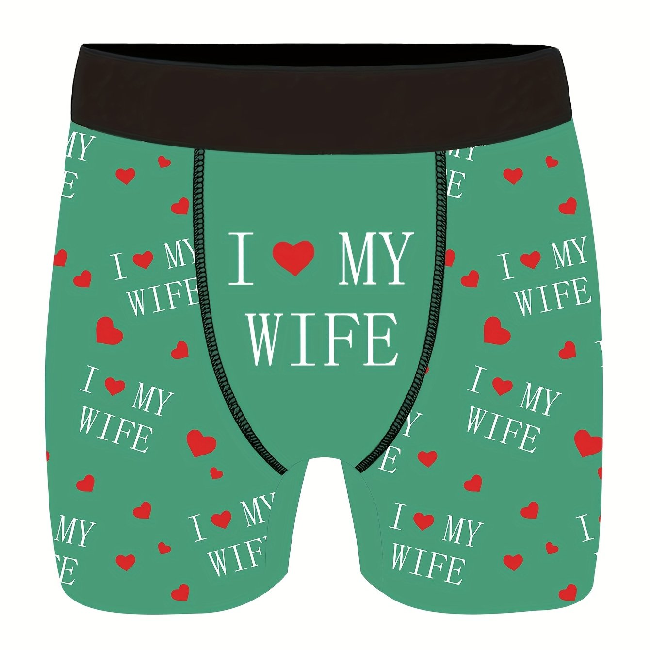 Shorts de nouveauté pour hommes avec imprimés de lettres\u002Fcœurs, boxers longs pour vêtements décontractés sportifs.