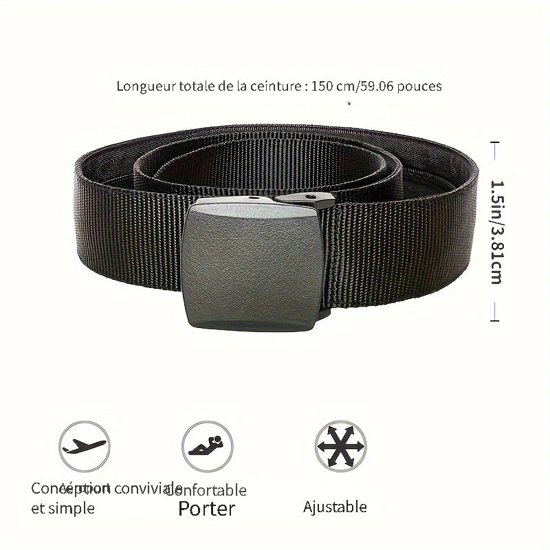 Ceinture pour homme de longueur étendue, sans repassage, sans aimant, taille large, 59,06 pouces