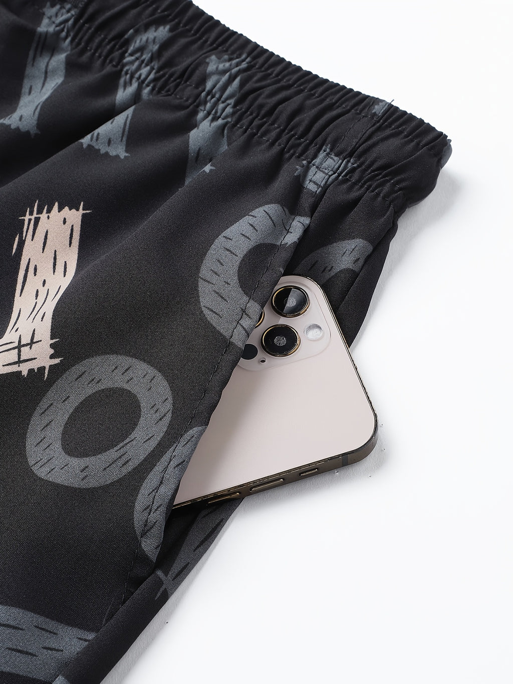 Men'S Quick-Dry Athletic Shorts - Breathable, Stretchy Polyester & Spandex Blend, Letter Print Pattern, Casual Loose Fit for Beach, Running, Cycling, Hiking, Swimming | Woven Fabric, 115g\u002Fm², Spring\u002FSummer\u002FFall