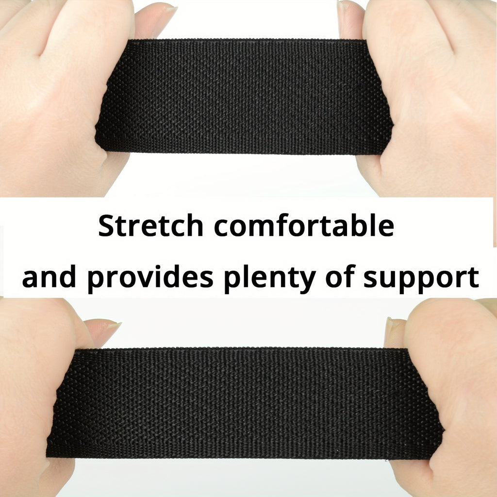 Ceinture en Nylon Extensible Confort pour Hommes Grande Taille - Noire, Réglable jusqu'à 75 Pouces pour les Grands et Forts