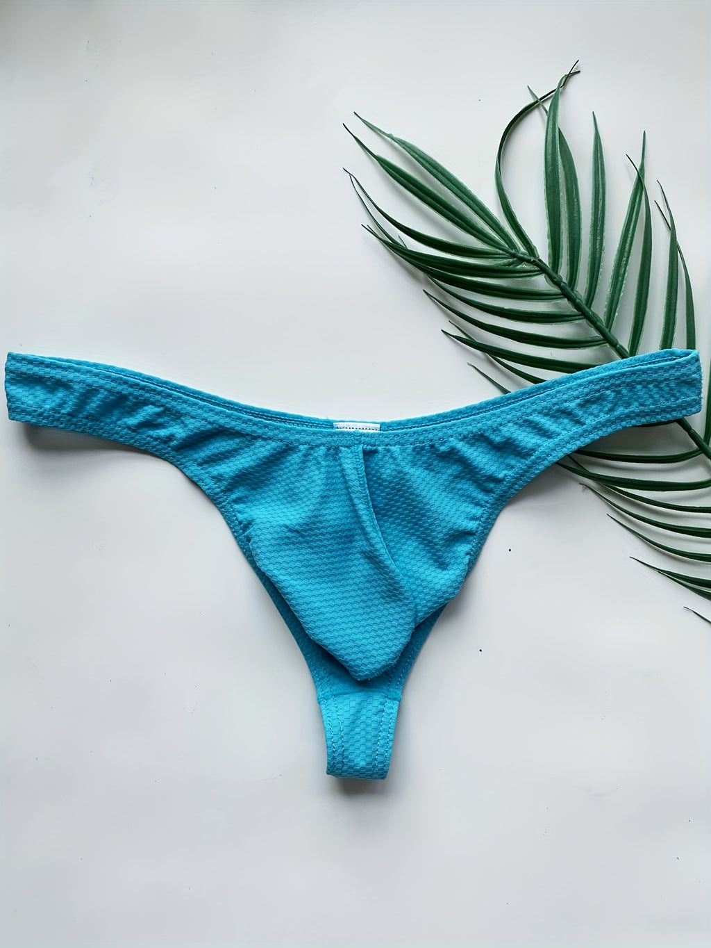 2 culottes hipster unies pour hommes avec pochette, design sexy taille basse, tissu extensible confortable pour tenues décontractées - Vert et bleu