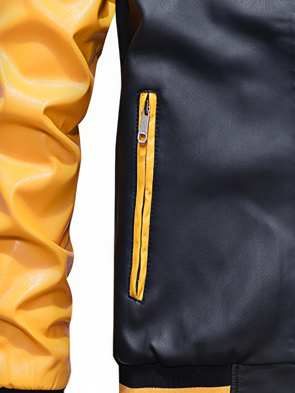 Men's PUPU PU Leather Jacket, Men's Motorcycle PUPU PU Leather Jacket, Fashion Letter PUPU PU Leather Jacket