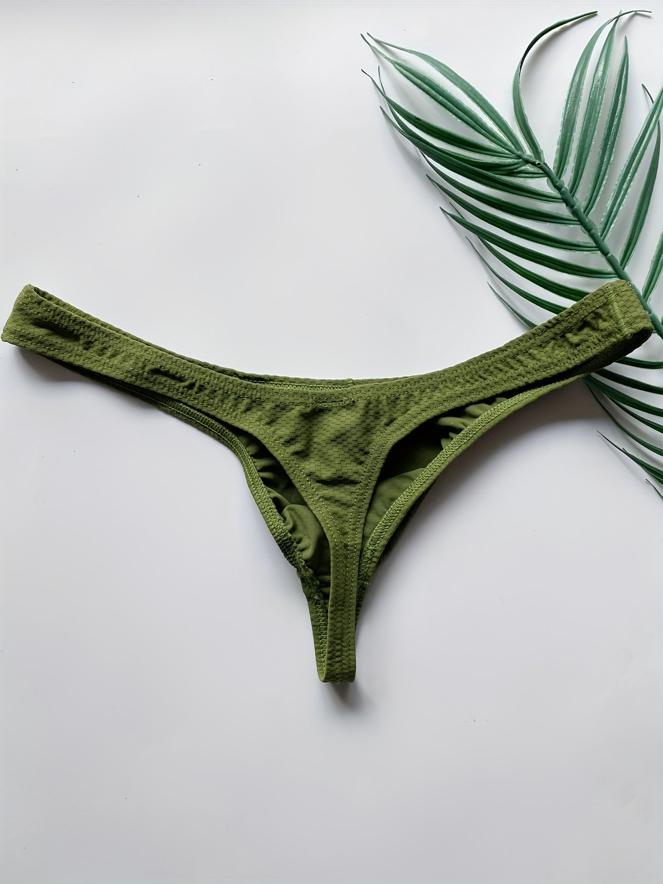 2 culottes hipster unies pour hommes avec pochette, design sexy taille basse, tissu extensible confortable pour tenues décontractées - Vert et bleu