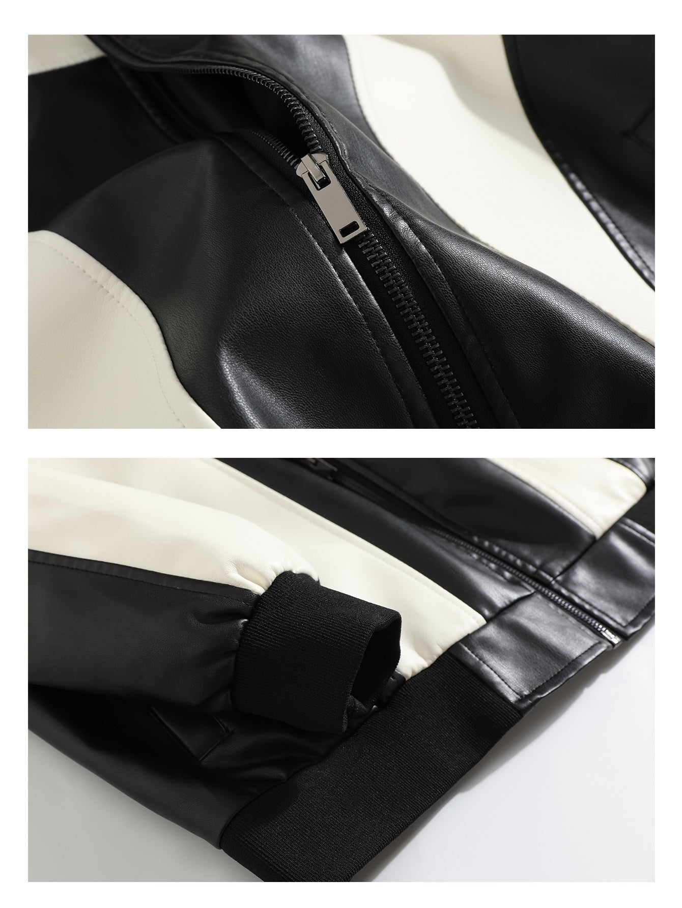 Men's Casual PU Leather Jacket, Chic Street Style Faux Leather Jacket For Fall Winter, K-pop