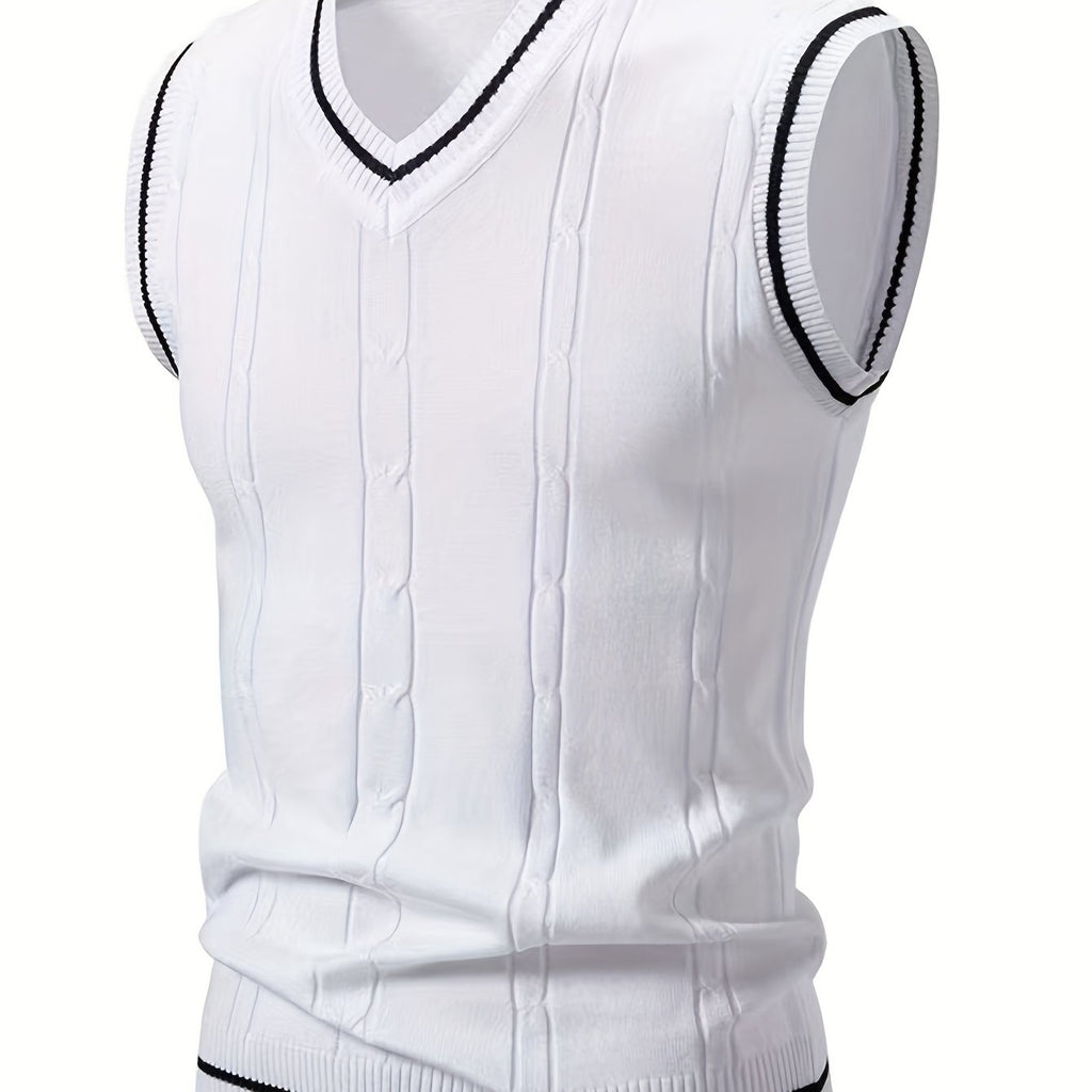 Gilet Homme Nouveau Design Maille Torsadée - Cross-Border