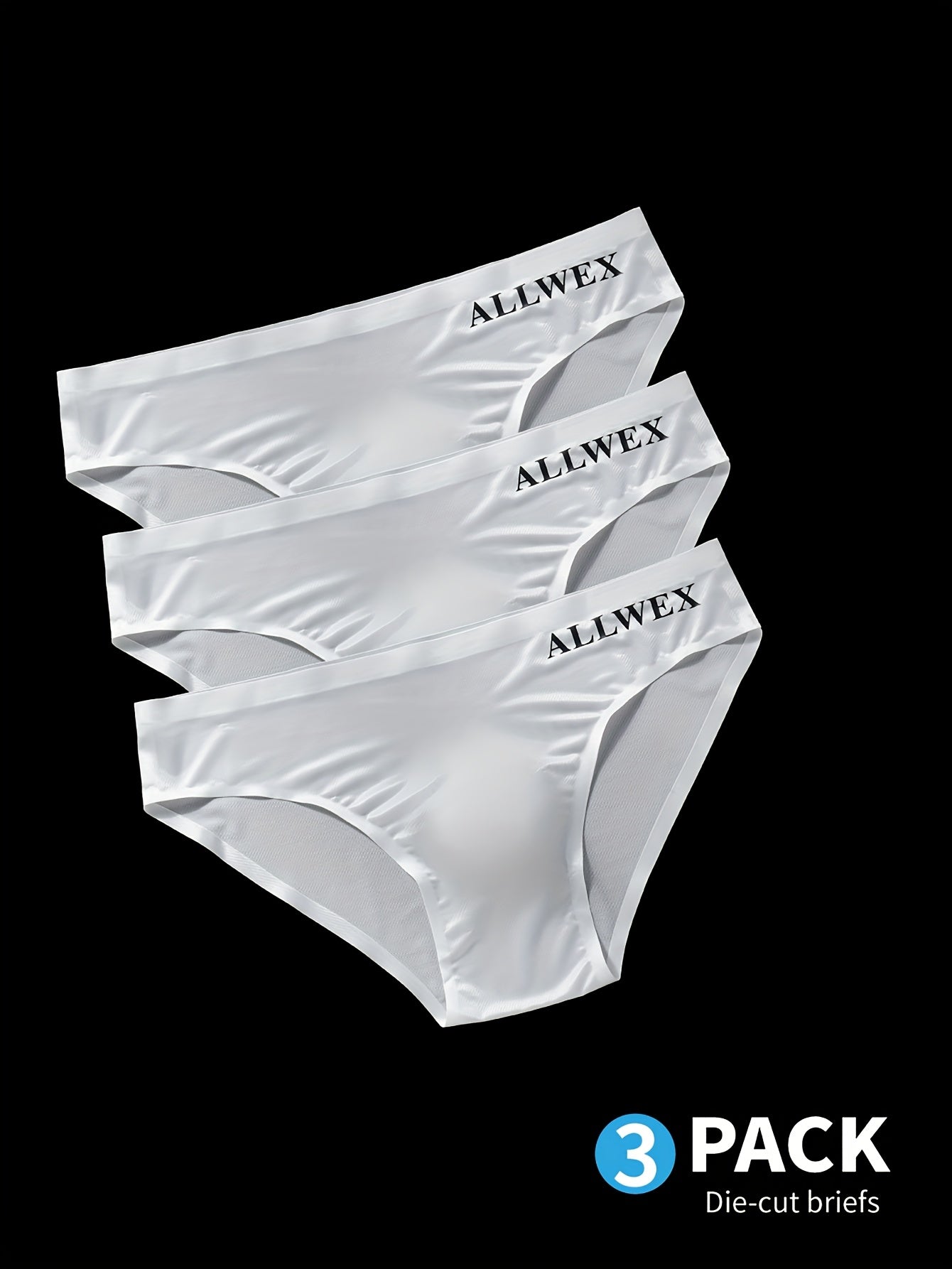 3pcs Sous-vêtements pour Hommes, Boxers en Tissu Fibre Glacée Sans Couture, Tricot Haute Élasticité, Couleur Unie, Confortable Respirant Tenue de Gym Athlétique Décontractée, Taille Basse, Forme Brillante 3D