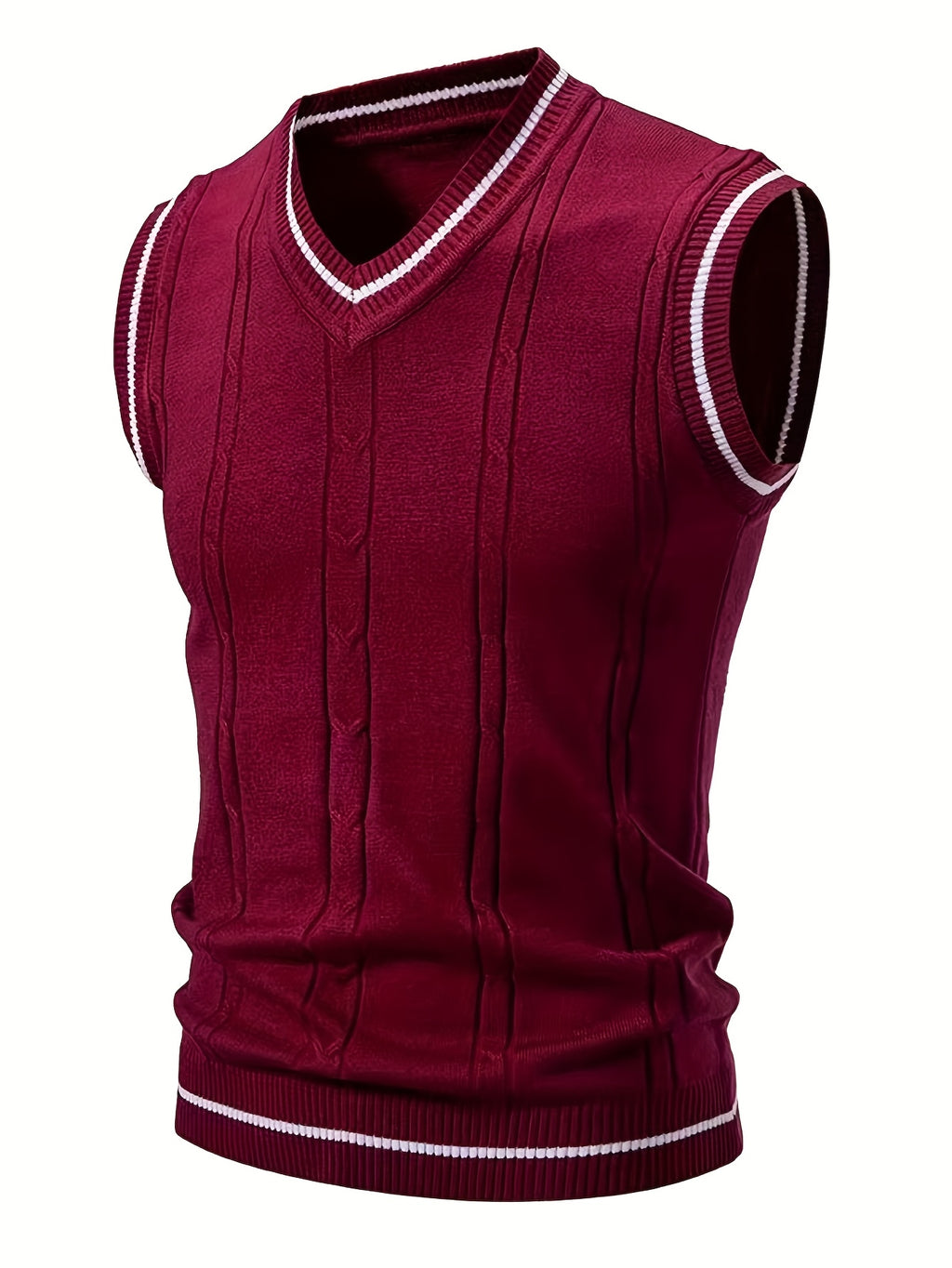 Gilet Homme Nouveau Design Maille Torsadée - Cross-Border
