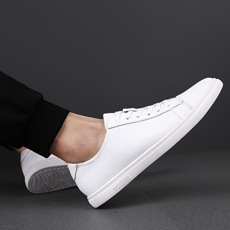 Men's Black and White Genuine Leather Comfortable Breathable Business Casual Flats, 11 Festive Occasions Suitable Product