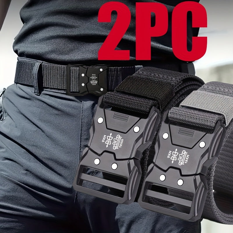 Deux ceintures d'homme, ceinture de denim à la mode, ceinture multifonction pour homme, ceinture de sport en plein air, entraînement, exercice, tendance