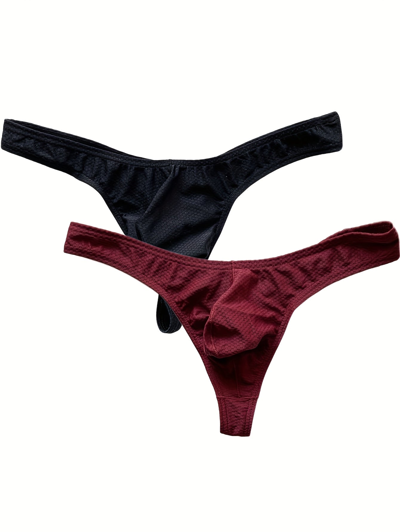 2 culottes hipster unies pour hommes avec pochette, design sexy taille basse, tissu extensible confortable pour tenues décontractées - Vert et bleu