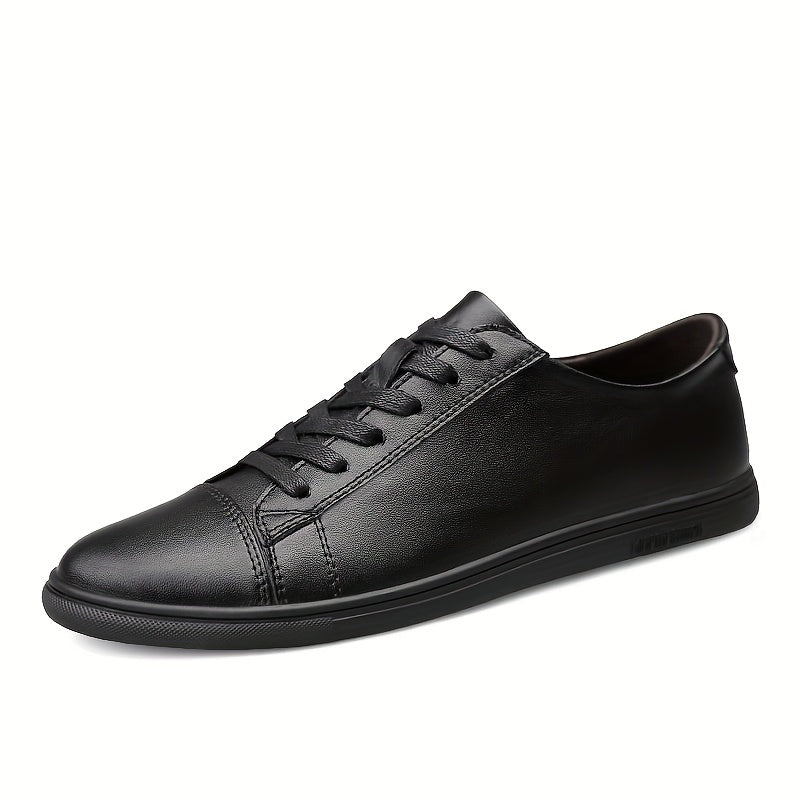 Men's Black and White Genuine Leather Comfortable Breathable Business Casual Flats, 11 Festive Occasions Suitable Product
