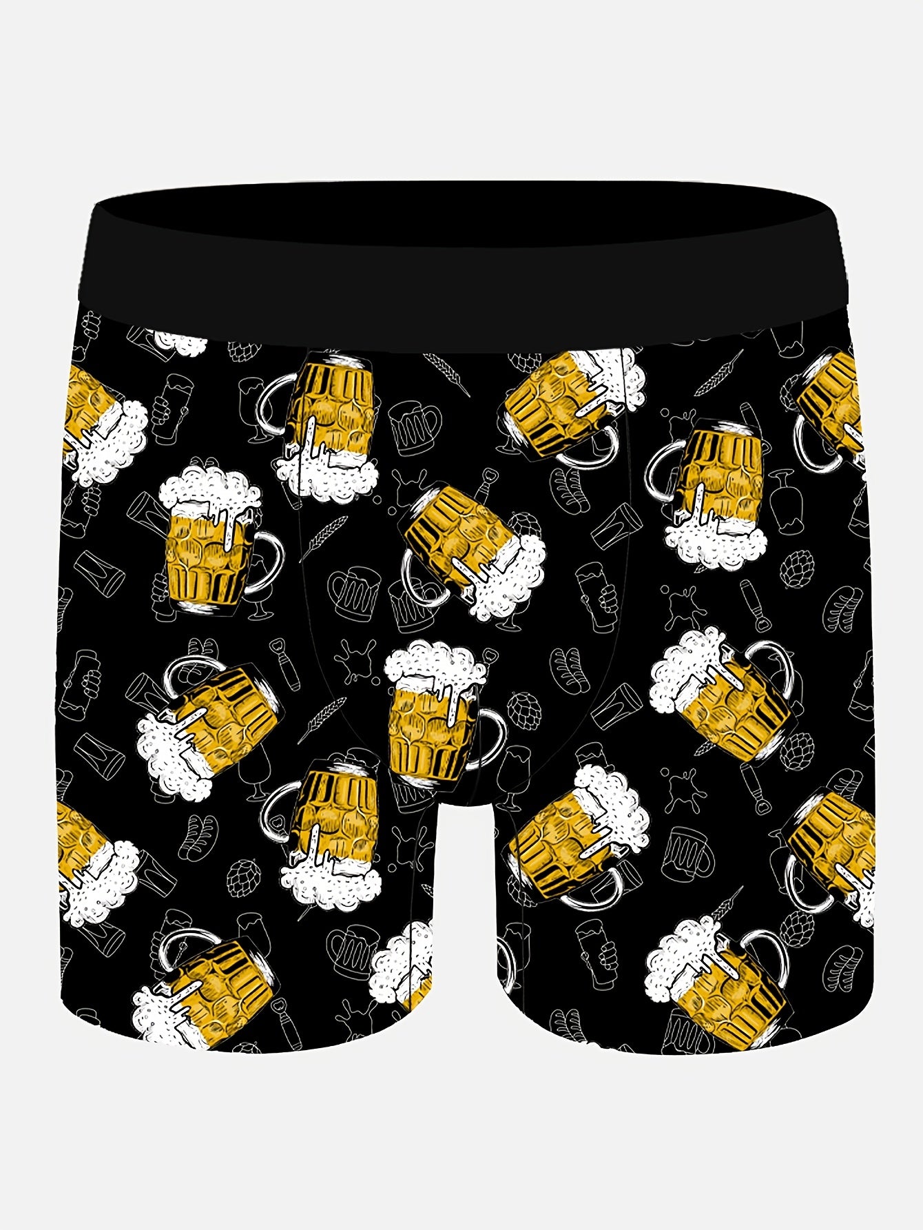 Caleçon Boxer Homme Original, Tissu Polyester et Élasthanne, Imprimé Ludique, Ceinture Confortable, Maille Anti-Remontée - Coupe Medium