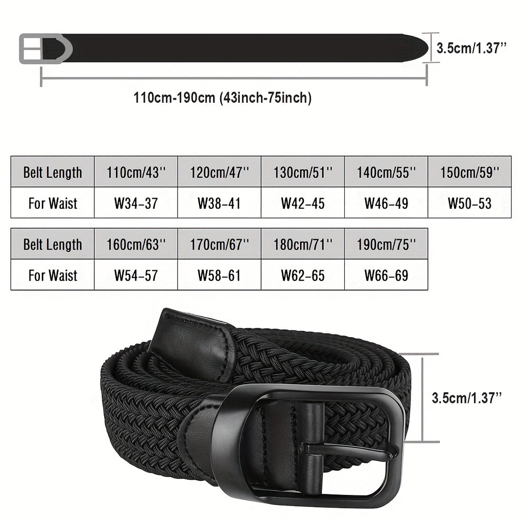 Ceintures Tressées Élastiques Élégantes Pour Hommes