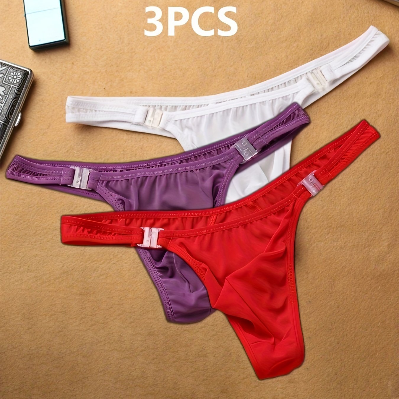 Lot de 3 caleçons sexy pour hommes, à la mode et confortables, respirants et extensibles, sous-vêtements décontractés