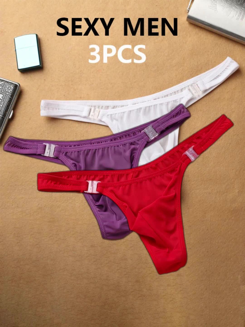 Lot de 3 caleçons sexy pour hommes, à la mode et confortables, respirants et extensibles, sous-vêtements décontractés