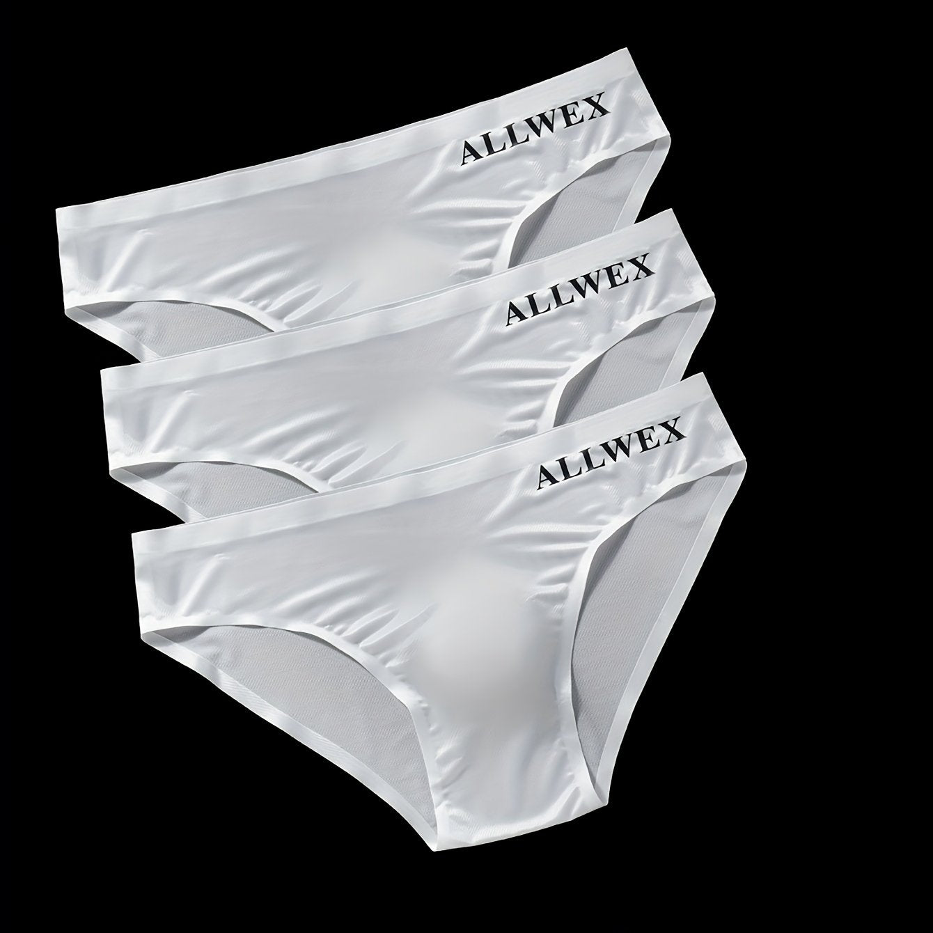 3pcs Sous-vêtements pour Hommes, Boxers en Tissu Fibre Glacée Sans Couture, Tricot Haute Élasticité, Couleur Unie, Confortable Respirant Tenue de Gym Athlétique Décontractée, Taille Basse, Forme Brillante 3D