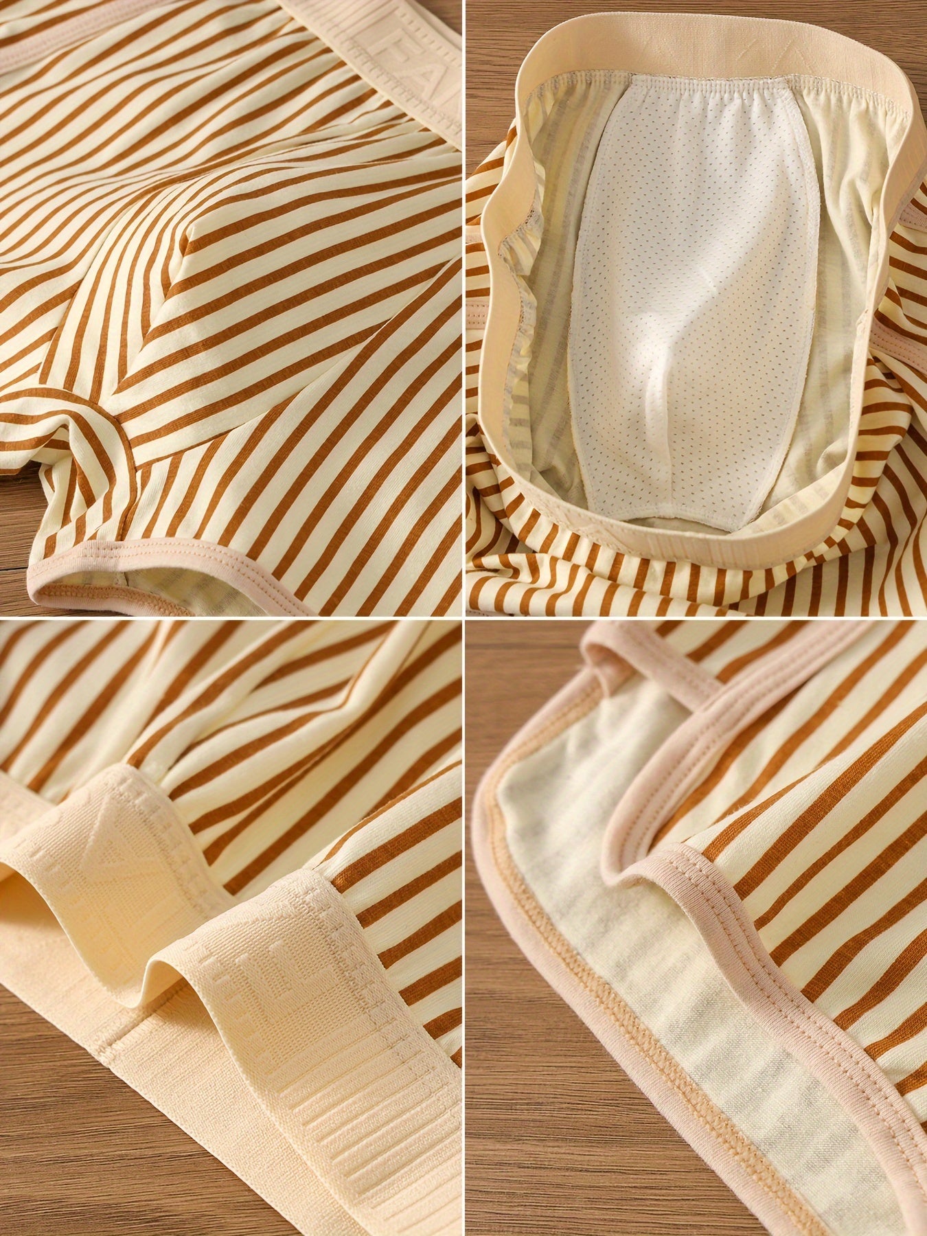 Ensemble de 3 pièces pour Hommes en Tissu Fibre Glacée Doux et Confortable à Rayures Imprimées avec Coins Plats, Short Respirant et Élastique, Décontracté