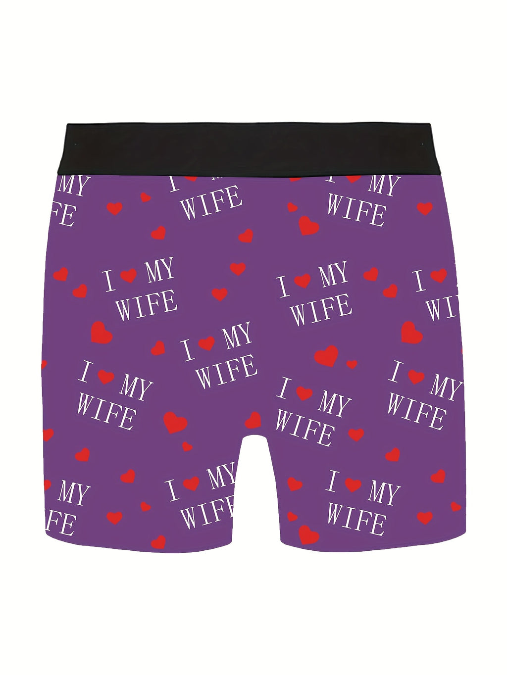 Shorts de nouveauté pour hommes avec imprimés de lettres\u002Fcœurs, boxers longs pour vêtements décontractés sportifs.