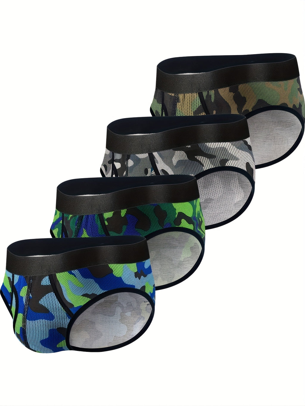 4 Pack de Slips pour Hommes en Coton - Slips Confortables et Respirants avec Poche U