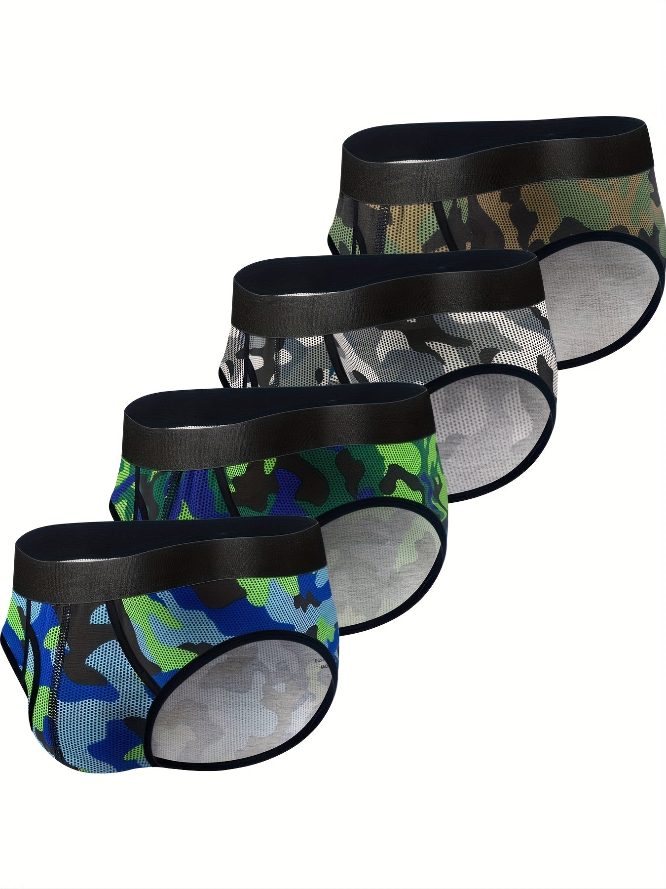 4 Pack de Slips pour Hommes en Coton - Slips Confortables et Respirants avec Poche U