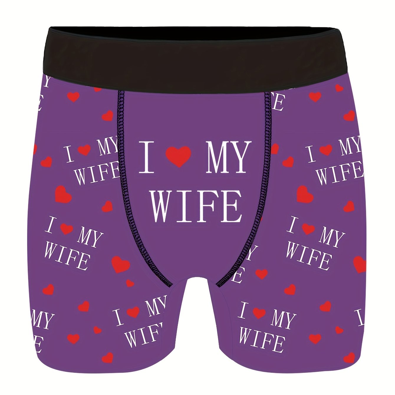 Shorts de nouveauté pour hommes avec imprimés de lettres\u002Fcœurs, boxers longs pour vêtements décontractés sportifs.