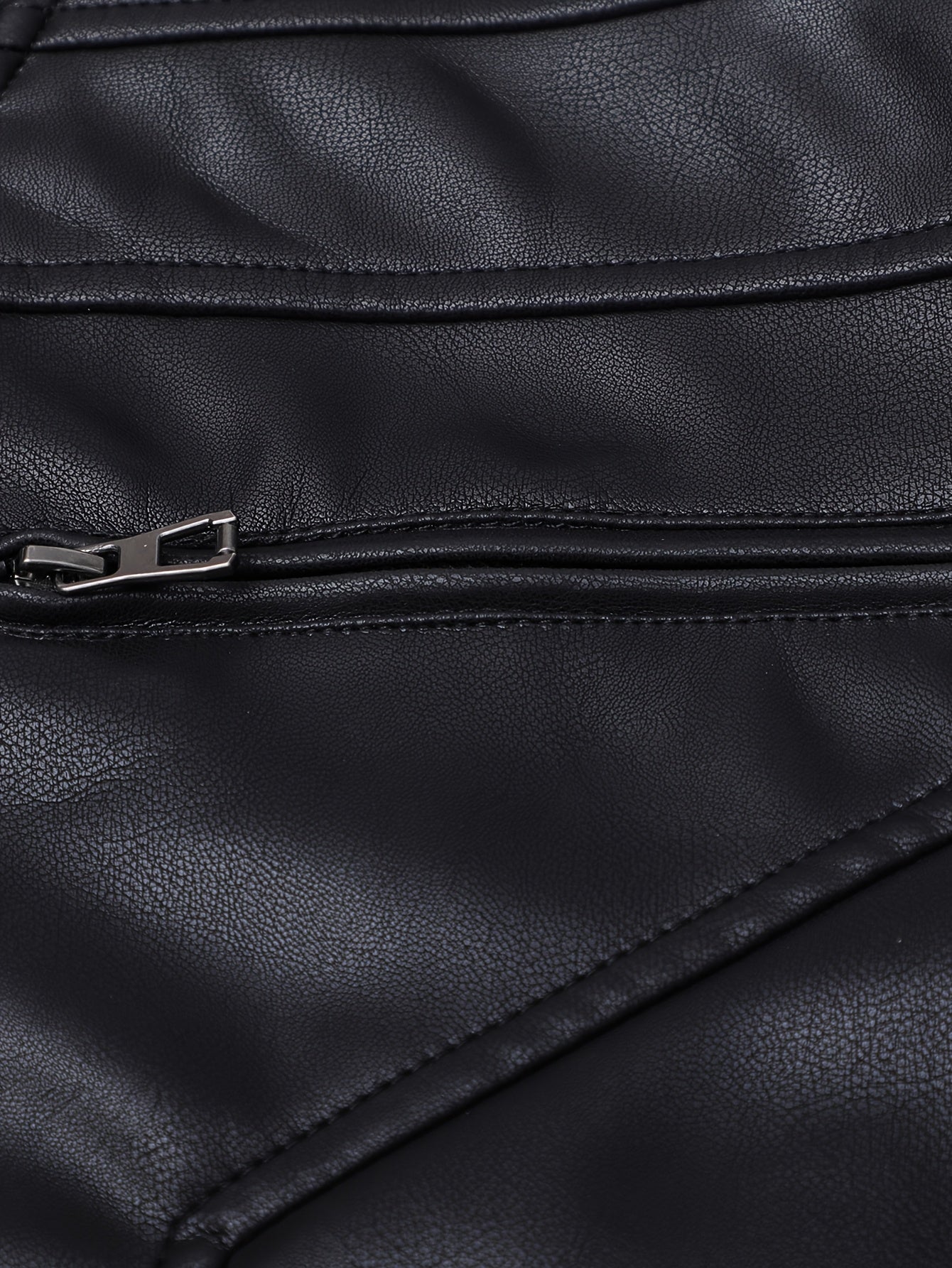 Men's PU Leather Motorcycle Jacket with Stand Collar, Multiple Pockets & Zipper Closure - Casual Workwear Style for All-Season Riding & Daily Wear, Motorcycle Riding Gear, Daily Wear Jacket, Zipper Closure Jacket, Functional Design